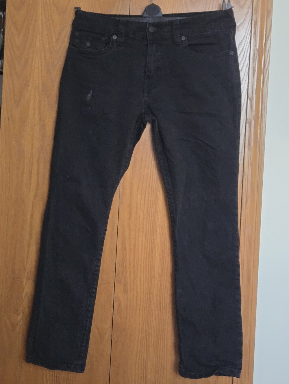 True Religion Ricky Relaxed Straight 34 Black Men's Jeans 30" Inseam